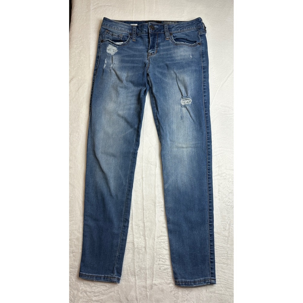 Aeropostale Ankle Jegging Women 6 Blue Distressed Medium Wash Stretch Denim